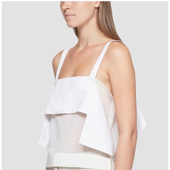 3.1 Phillip Lim Layered Ivory Voile Poplin White Sleeveless Top. Size US6 NWT - Picture 2 of 7